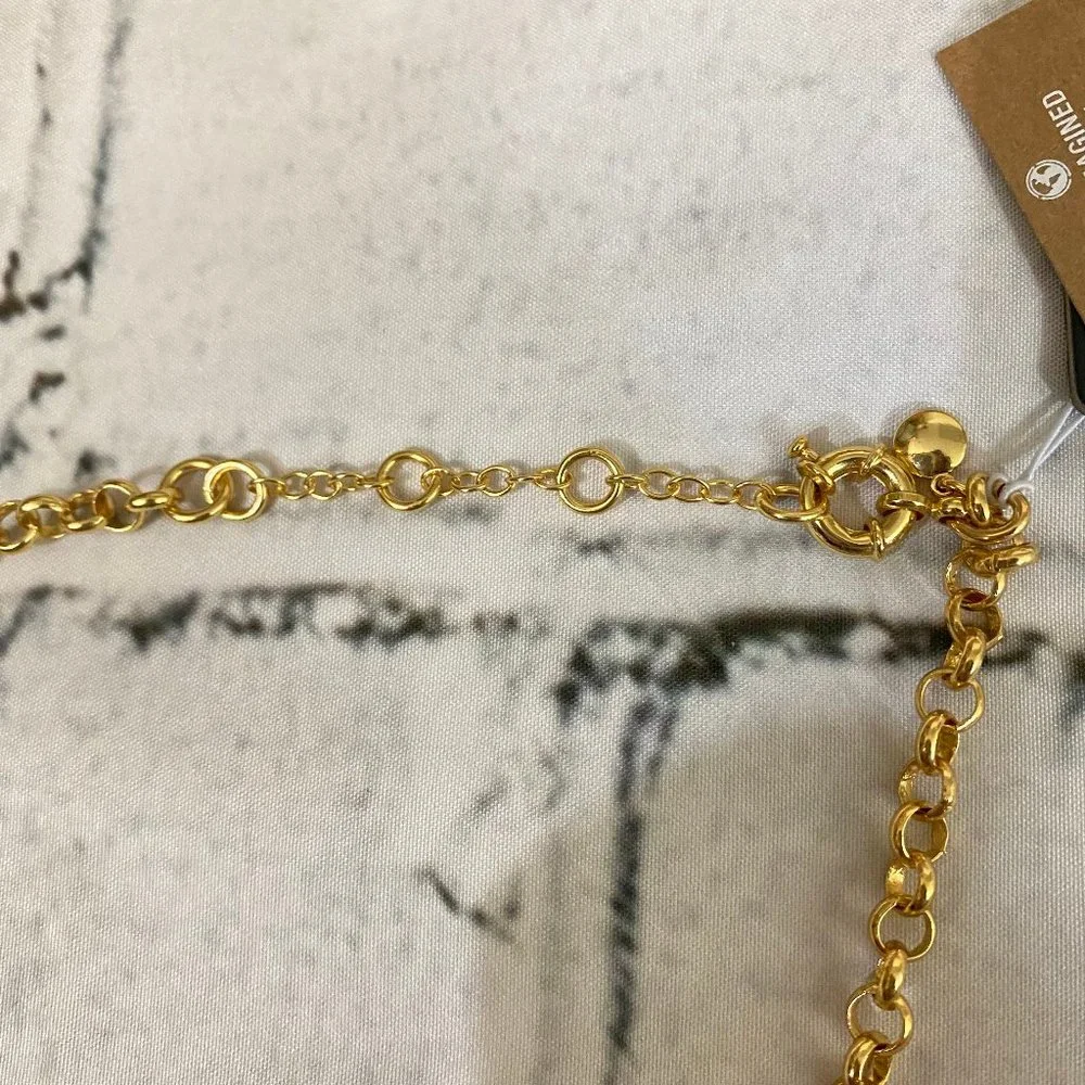 J. Crew Gold Plated Mixed-Stone Charm Necklace